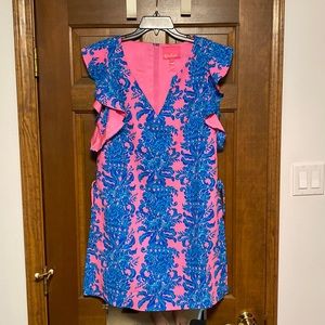 Lilly Pulitzer Pink and Blue Ruffle Dress